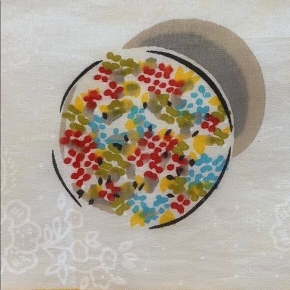 Vintage mid century flowered hat design scarf - Picture 4 of 8